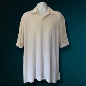 Bullock & Jones XL Polo Shirt Ivory Terrycloth Cotton Resortwear Made in Italy